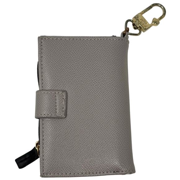 Betsey Johnson Gray Heart Wallet Keychain ID Holder Gold Hardware - Picture 2 of 6